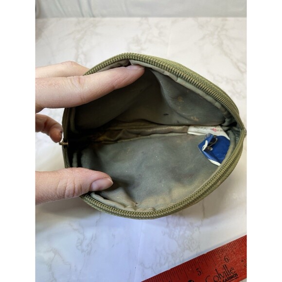 Walt Disney Mickey Mouse Makeup Bag/Cosmetic Pouch Vinyl W/Zipper Olive Green - Picture 3 of 3